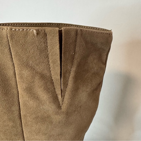 Universal Thread Harlan Ruched Brown Faux Suede Knee High Boots Size 10 - Picture 6 of 10